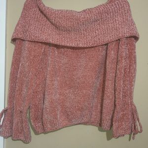 A soft off the shoulder sweater